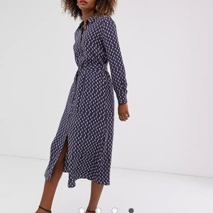 & Other Stories shirt dress with blue floral print Size 2